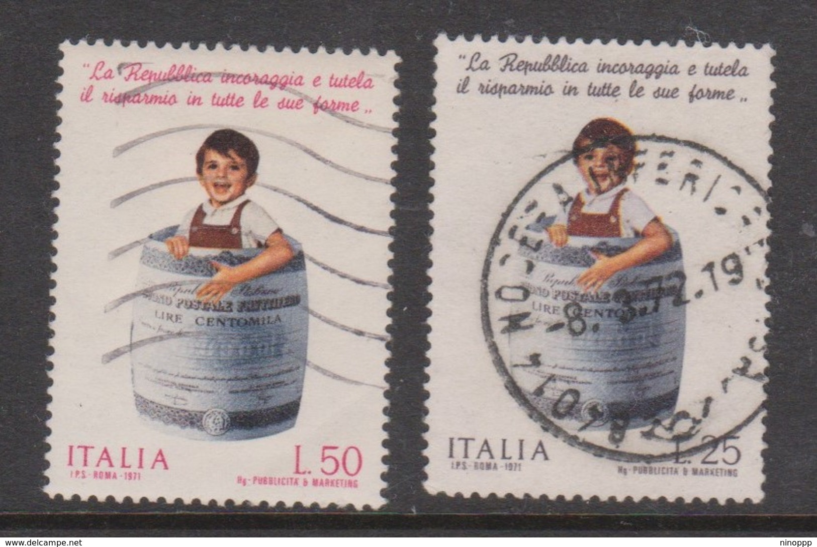 Italy Republic S 1159-1160 1971 Postal Savings,used - 1971-80: Used