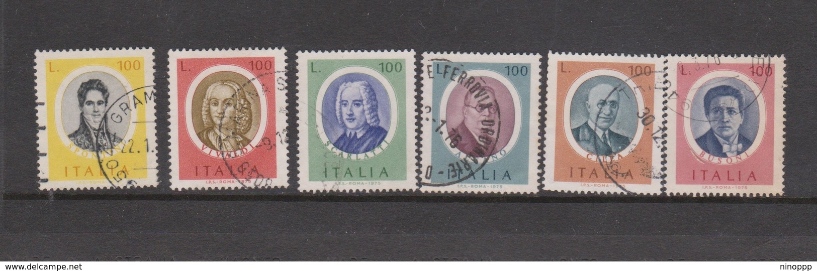 Italy Republic S 1352-1356 1976 Famous Artists 4th Issue,used - 1971-80: Used