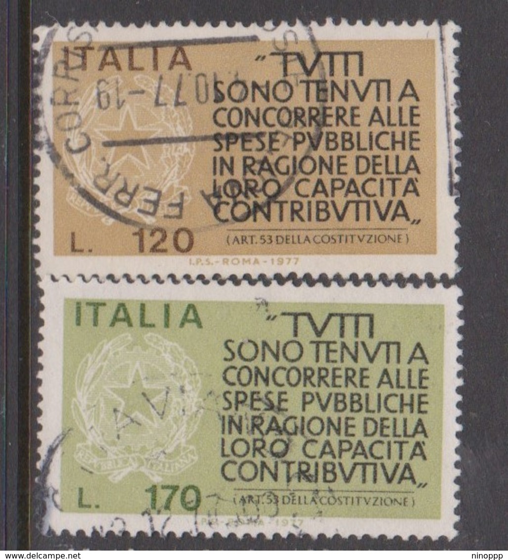 Italy Republic S 1368-1369 1977 Pay Your Taxes,used - 1971-80: Used