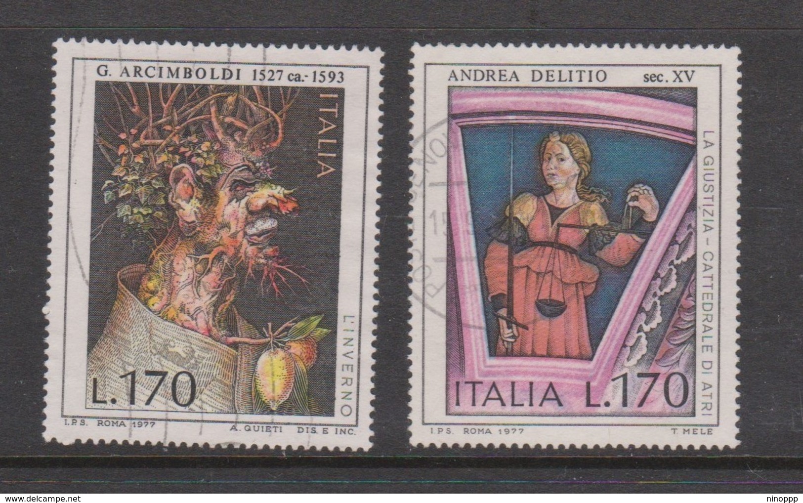 Italy Republic S 1380-1381 1977 Art 4th Issue ,used - 1971-80: Used