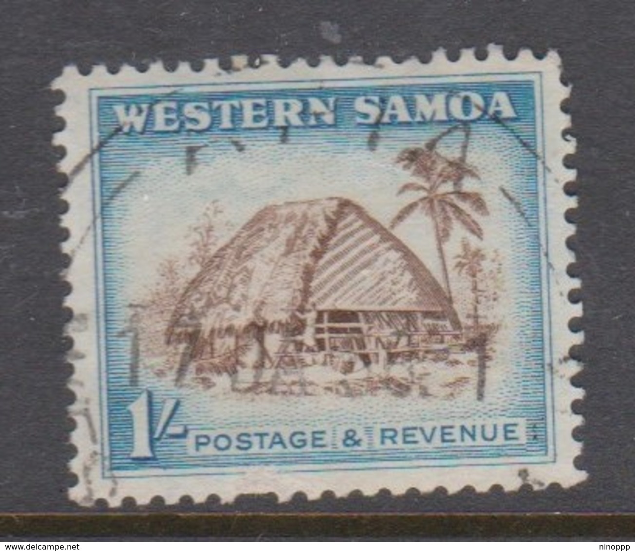 Samoa SG 226 1952 Definitives One Shilling Sepia And Blue,used - Samoa