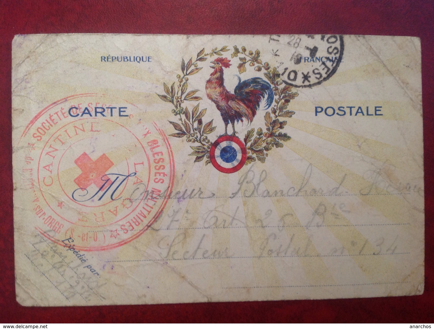 Carte FM Secours Aux Blessés Cantin Bretigny Sur Orge Gare SP 110 Croix Rouge Coq - Storia Postale