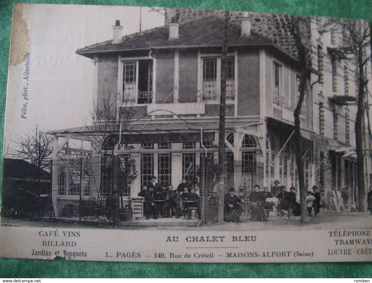 TRES RARE - CARTE POSTALE MAISONS ALFORT - 149, RUE DE CRETEIL - AU CHALET BLEU - CHOCOLAT LOUIS - Maisons Alfort