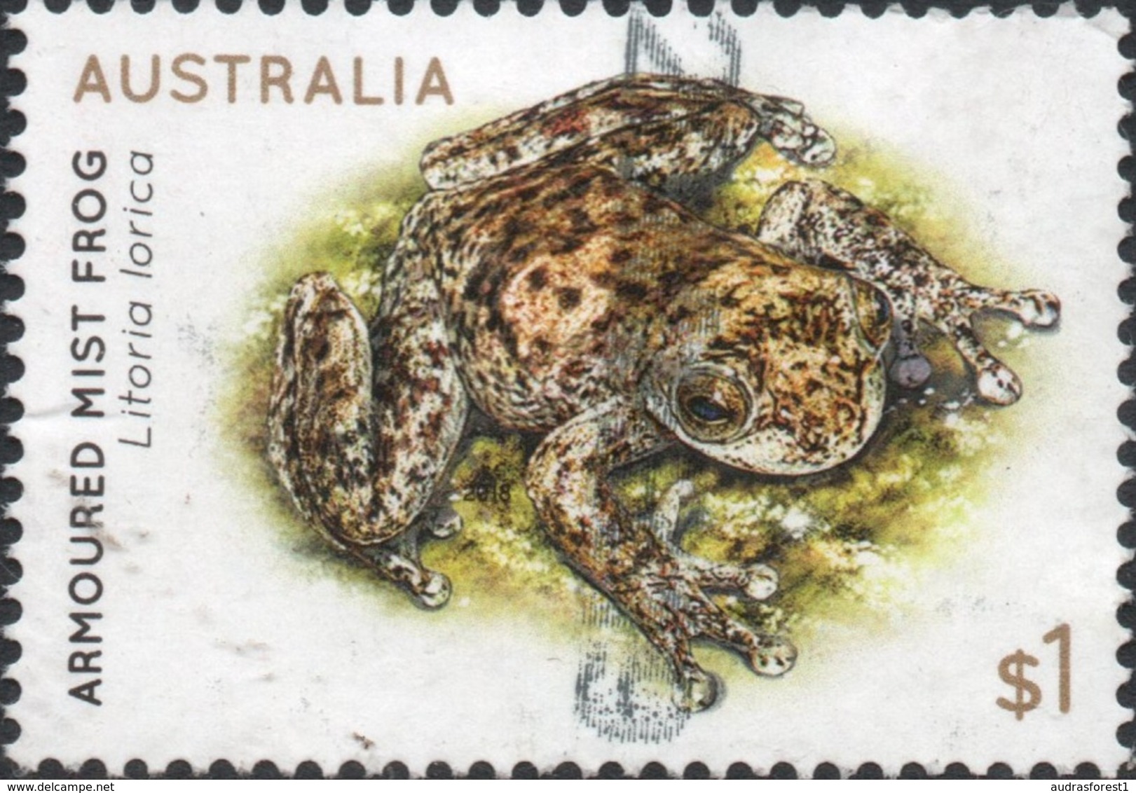 2018 AUSTRALIA ARMOURED MIST FROG VERY FINE POSTALLY USED  $1 SHEET Stamp - Used Stamps