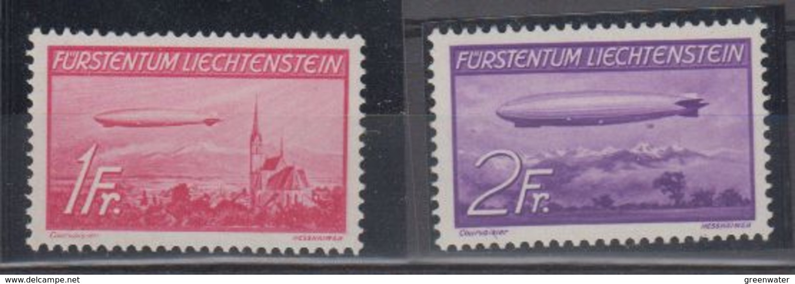 Liechtenstein 1936 Airmail / Zeppelin 2v ** Mnh (43653) - Luchtpostzegels