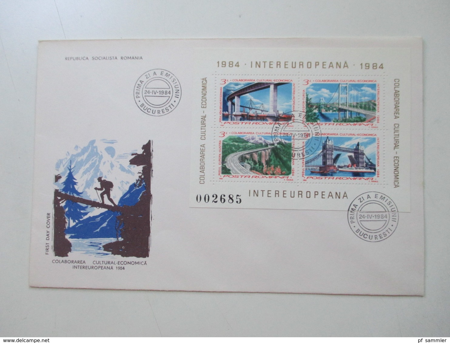 Rumänien 1976 - 85 FDC mit den Intereuropa Blocks insgesamt 20 Belege + 4 weitere FDC z.B. Block 271