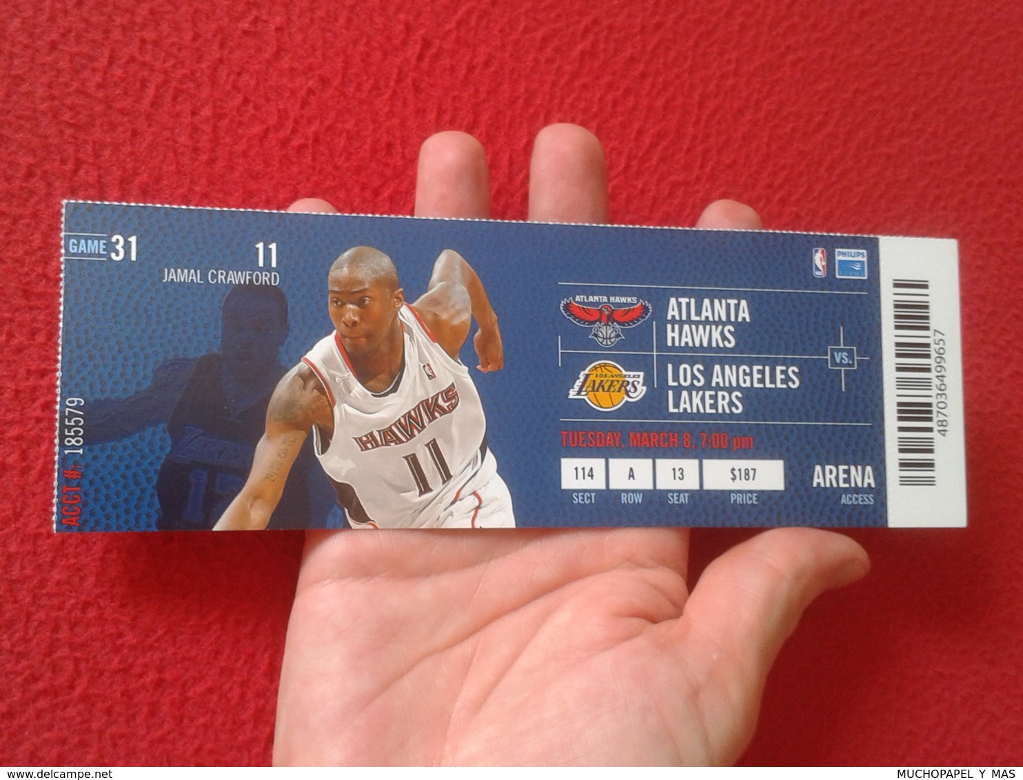 ENTRADA TICKET ENTRY ENTRANCE PARTIDO NBA GAME MATCH BASKET BALL BALONCESTO ATLANTA HAWKS LOS ANGELES LAKERS 2009-2010 - Tickets - Entradas