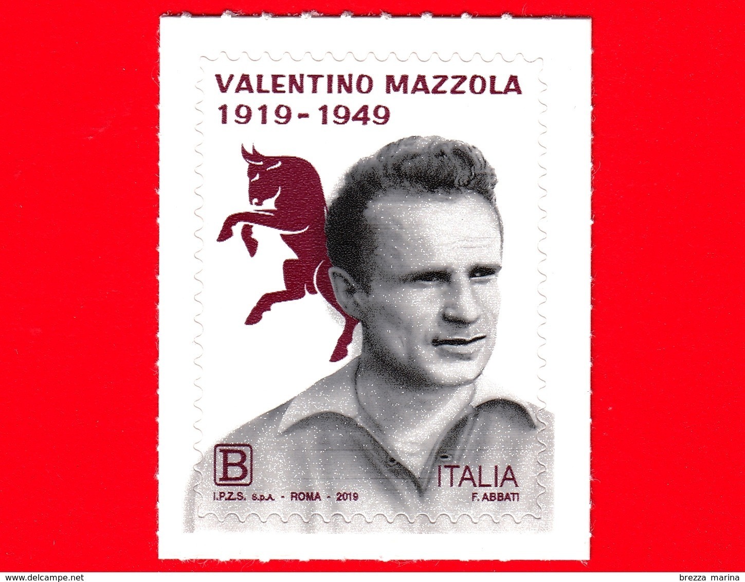 Nuovo - MNH - ITALIA - 2019 - 100 Anni Della Nascita Di Valentino Mazzola – Ritratto - Calcio - B - 2011-20:  Nuovi