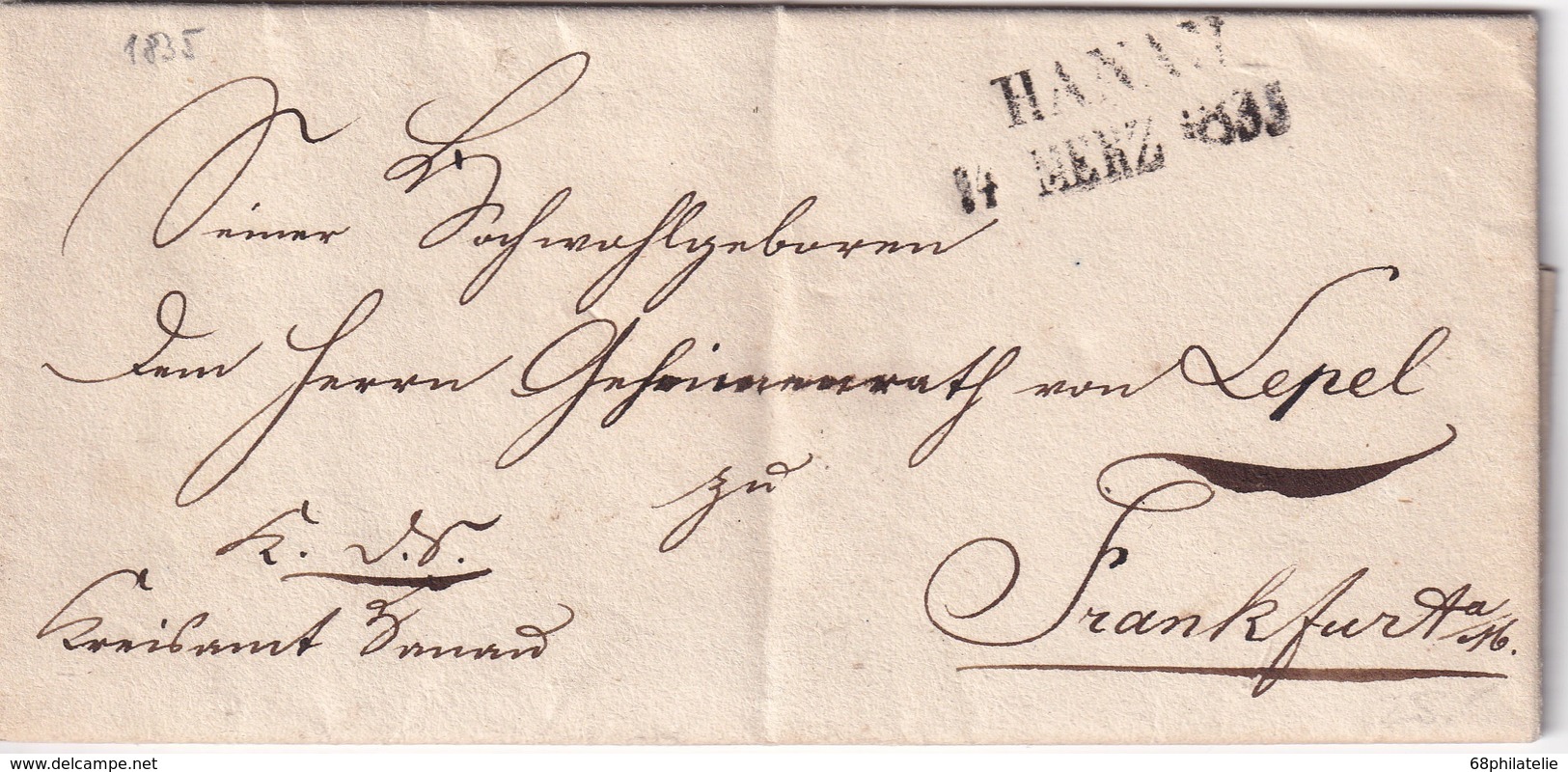 ALLEMAGNE  1835 LETTRE DE HANAU - Prefilatelia