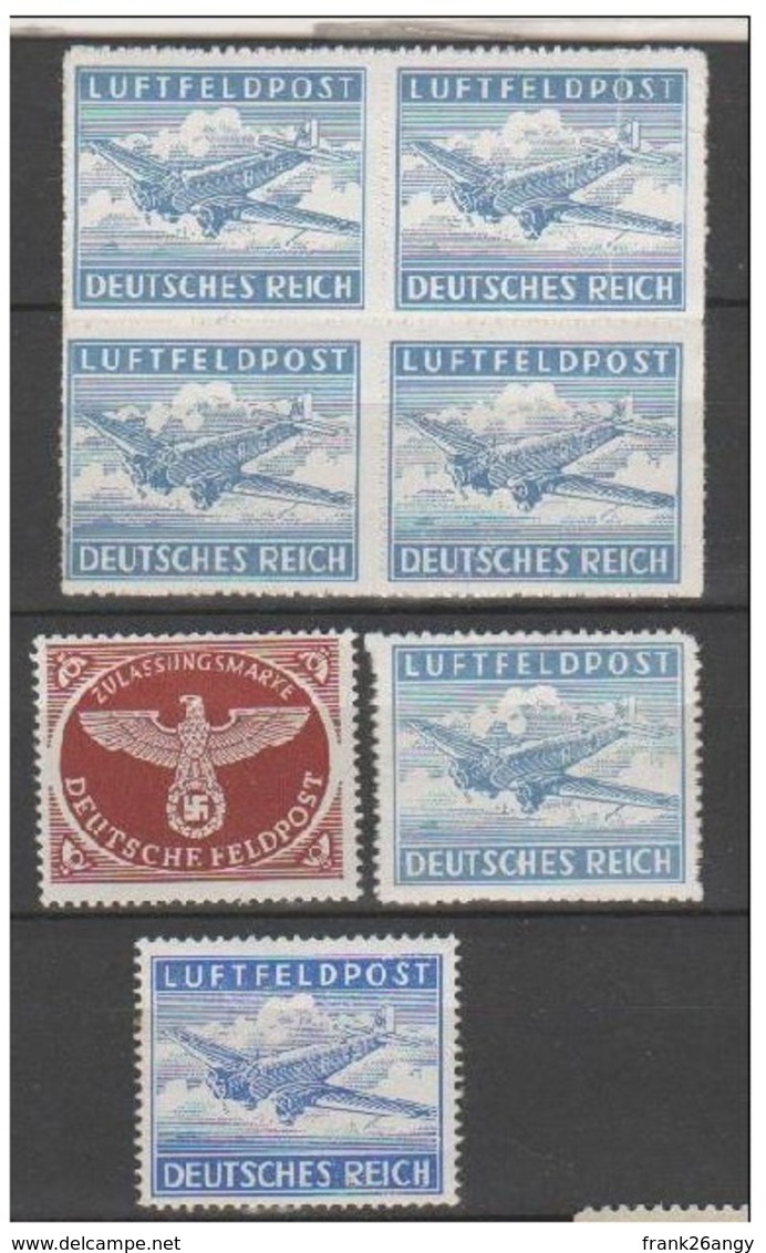 REICH 1942 - Franchigia Militare  Lotto Di 1 Quartina + 3 Singoli Nuovi** - Ungebraucht