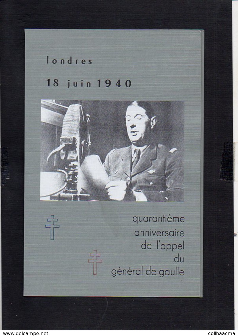 1980 Appel De Londres Du 18 Juin Du Général De Gaulle / Encart Militaria / Cachet Lille Et Suresnes Sur N° 1264 Et 1272 - De Gaulle (Général)