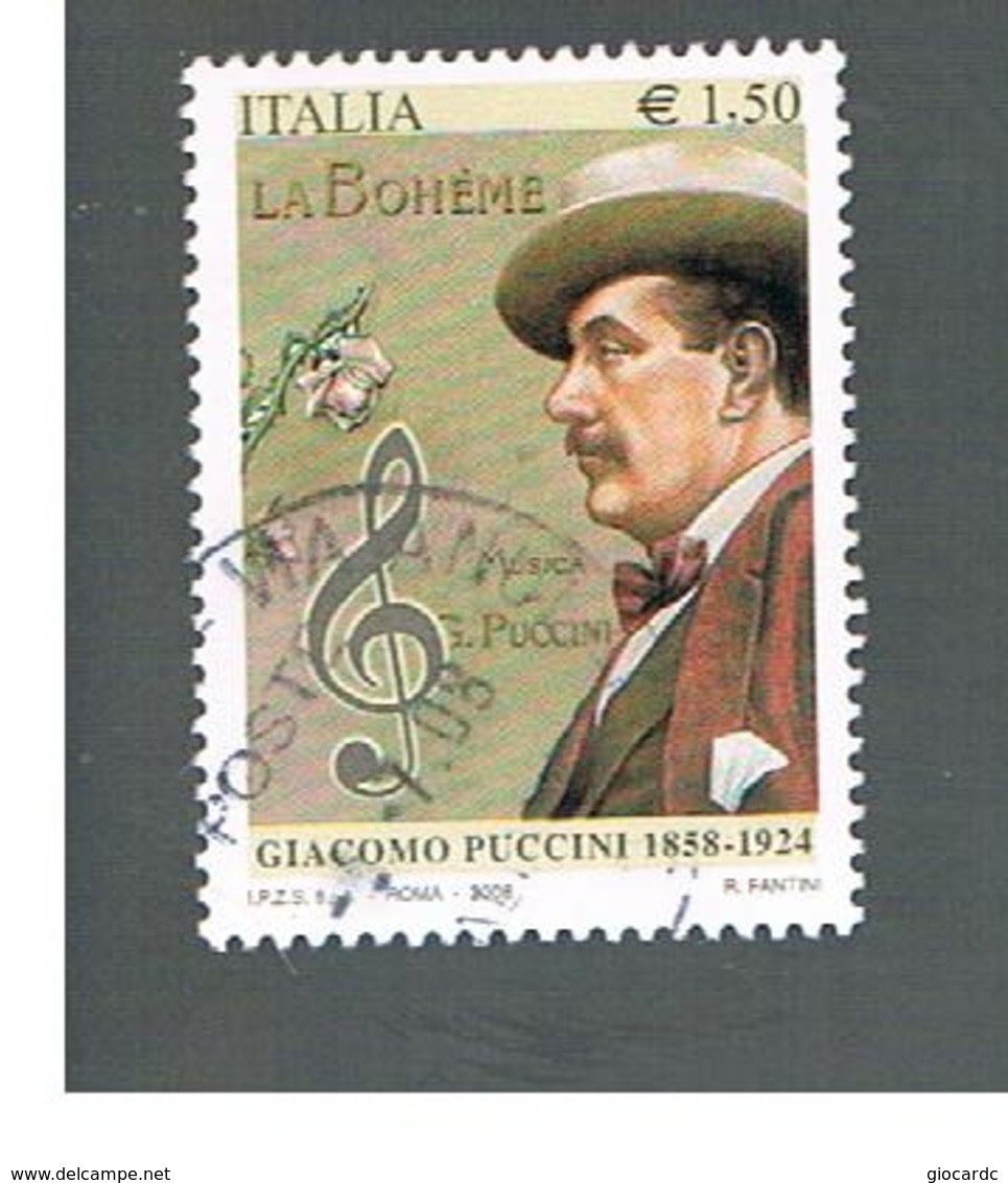 ITALIA REPUBBLICA  -   2008   G. PUCCINI   -   USATO  ° - 2001-10: Usati