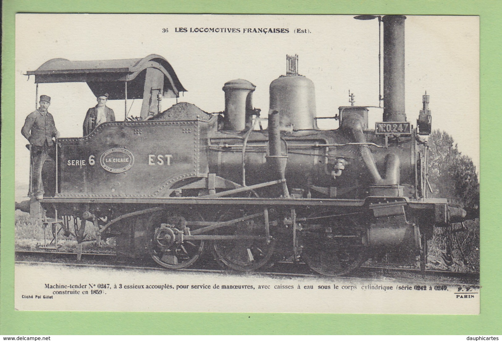 Machine Tender 0247, Service De Manoeuvres, Compagnie De L'Est. TBE. 2 Scans. Edition Fleury - Treni