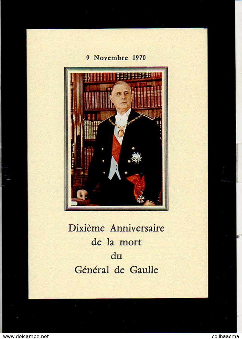 1980 Mort Général De Gaulle,Testament / Encart Militaria / Cachet Paris,Huppy,Berlaimont,Amiens,Lyon,Lille Sur N° 2114 - De Gaulle (Generale)