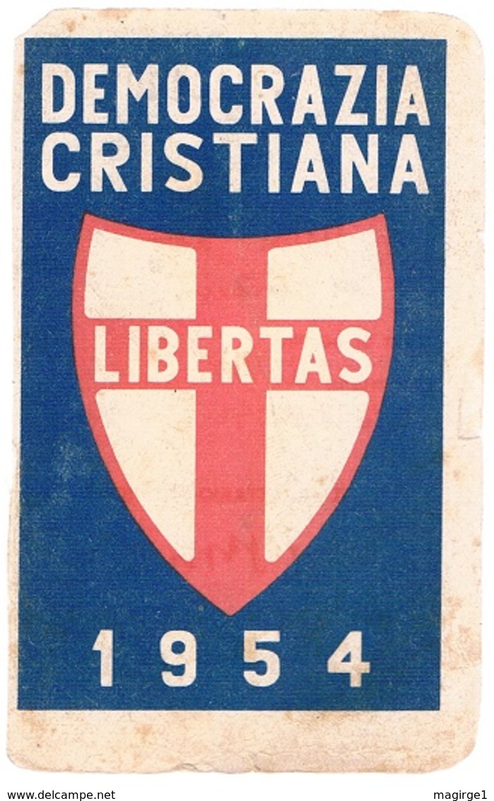 B3352- Mezza Tessera Democrazia Cristiana 1954 Usata - Historical Documents