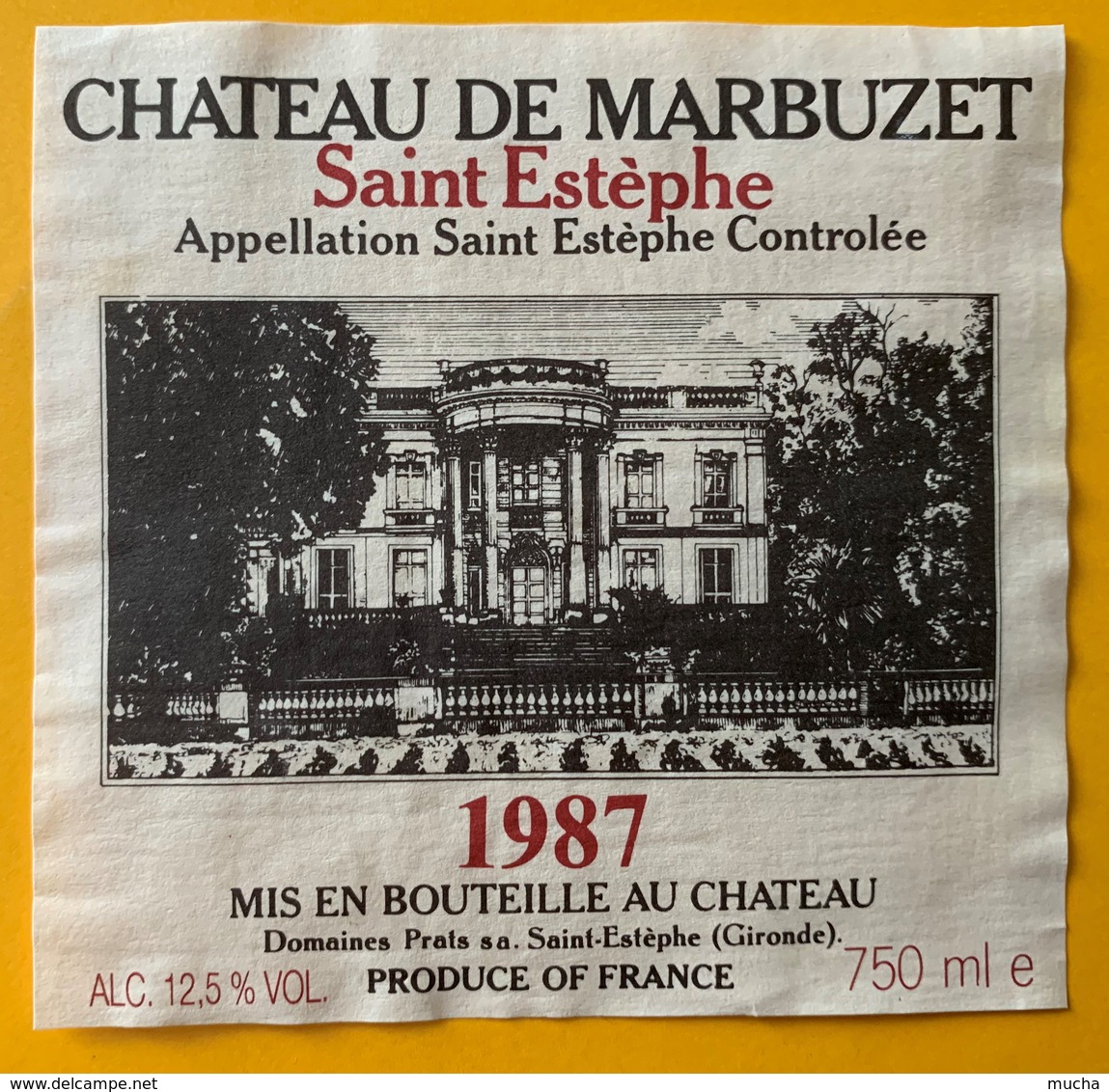 11050 - Château De Marbuzet 1987 Saint Estèphe - Bordeaux