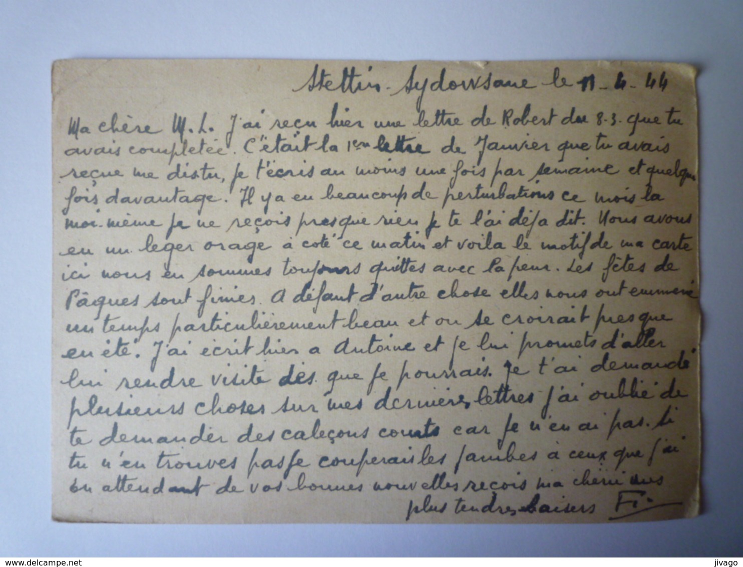 2019 - 1862  ENTIER POSTAL Au Départ De STETTIN-SYDOWSAUE  à Destination De LAVELANET   1944   - Briefe U. Dokumente