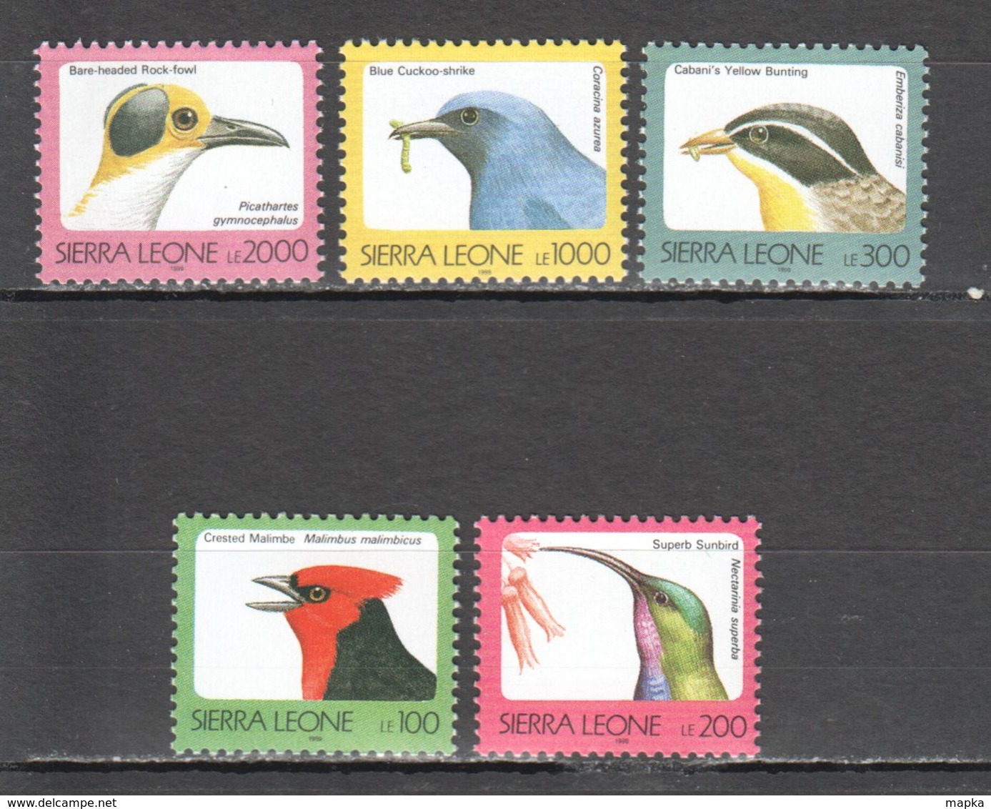 F1017 1996 SIERRA LEONE FAUNA BIRDS 5ST MNH - Other & Unclassified