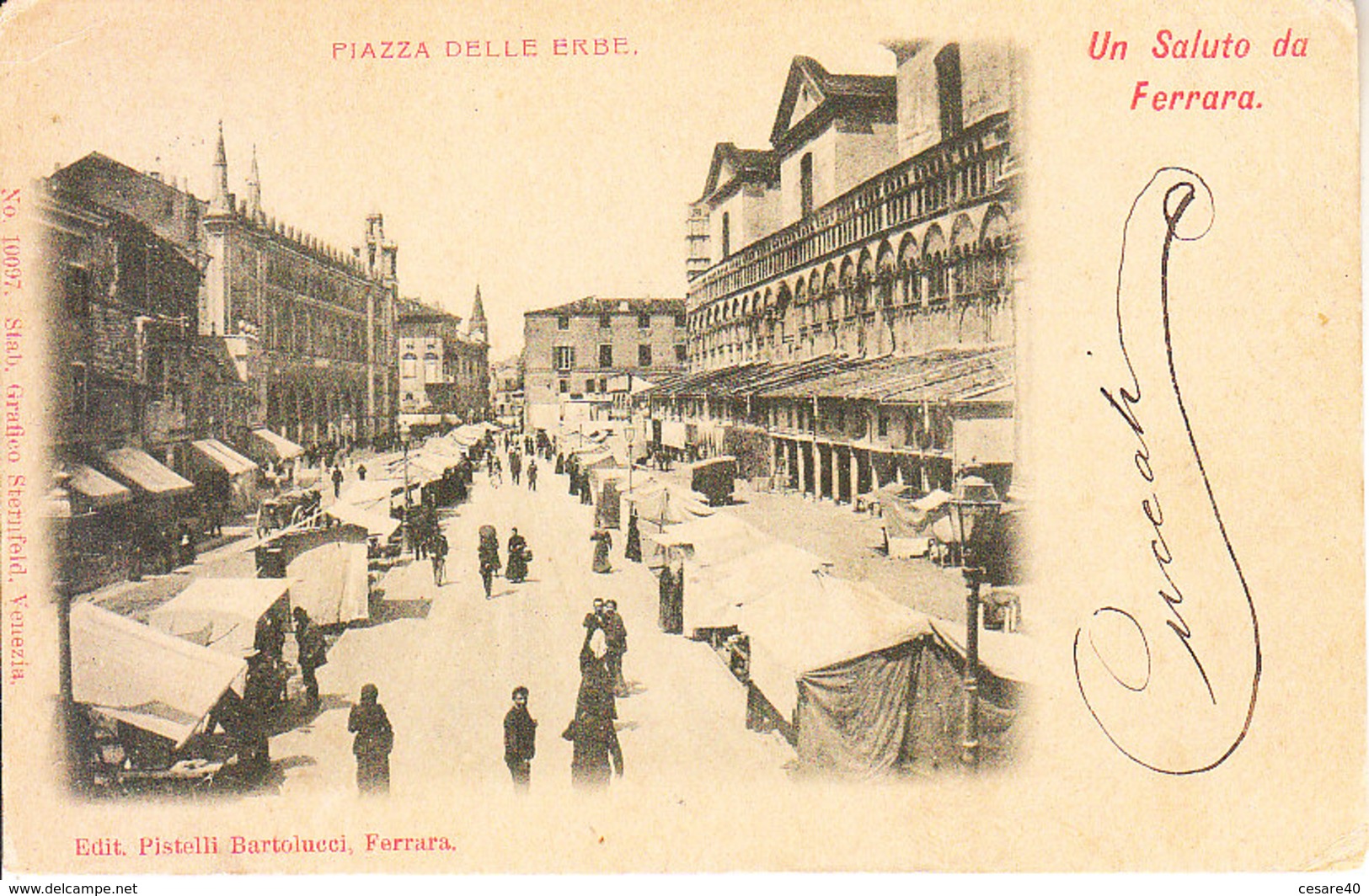 FERRARA - Piazza Delle Erbe Con Mercato, Ben Animata, Viag. 1903- 2019-293 - Ferrara