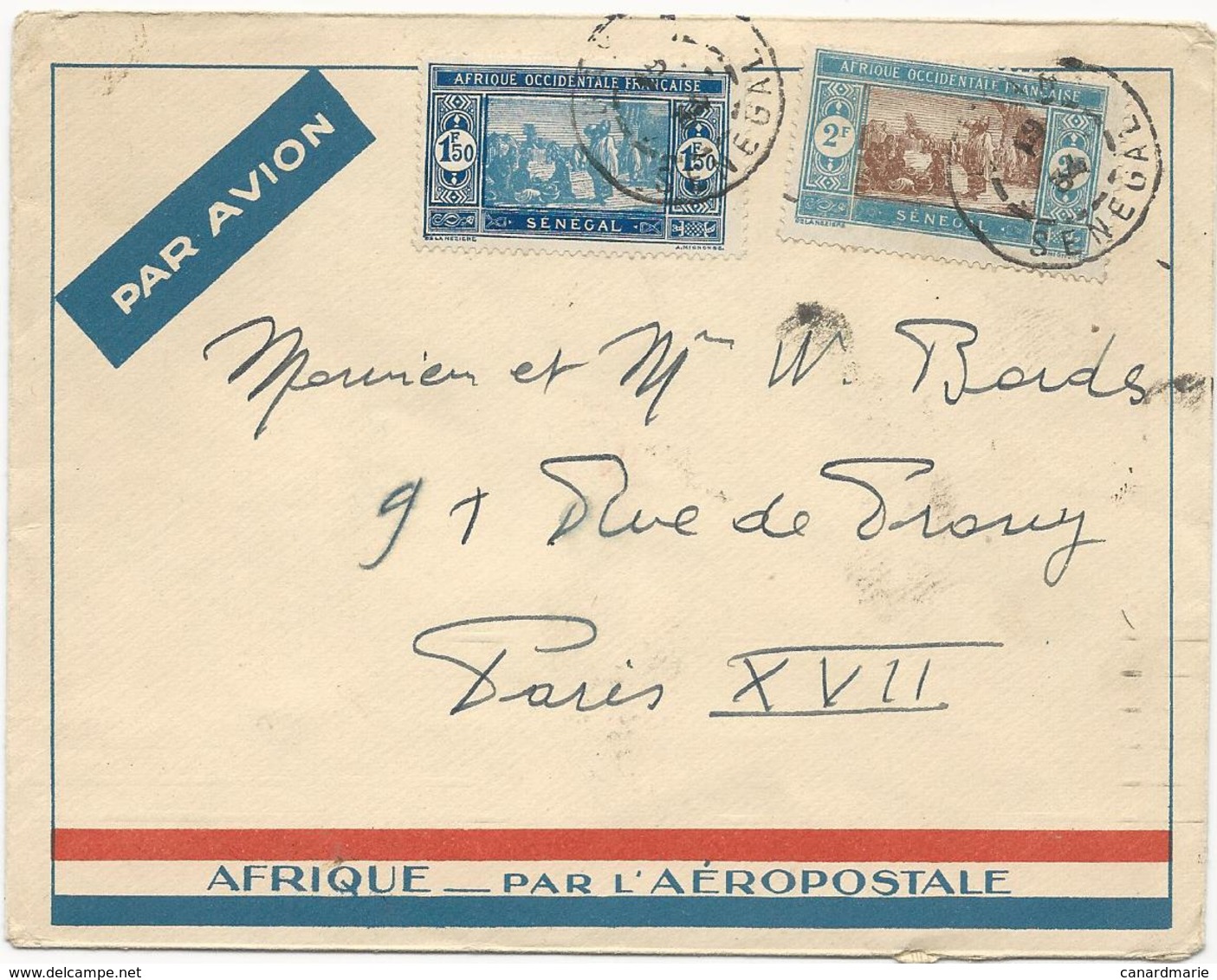 3 LETTRES  PAR AVION 1934/ AFRIQUE PAR L'AEROPOSTALE - Briefe U. Dokumente