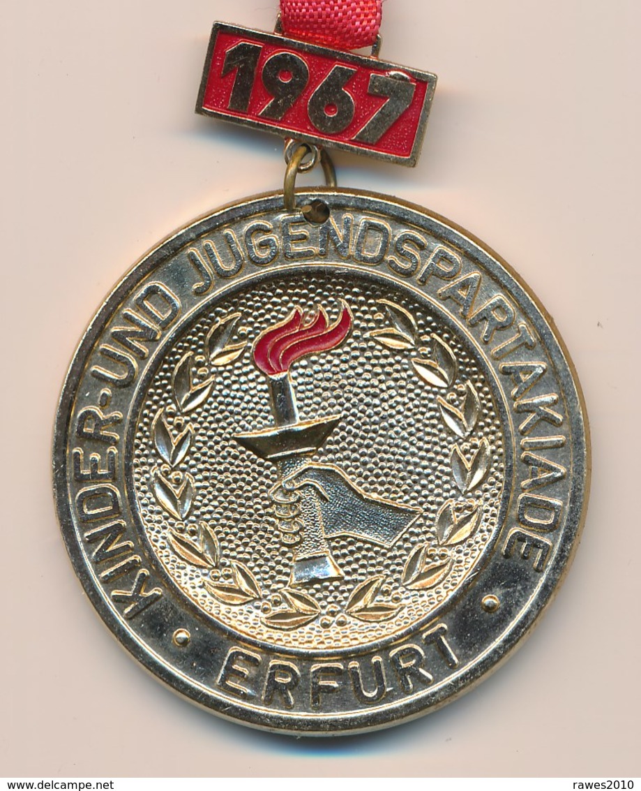 DDR 1967 Erfurt Medaille Kinder- Und Jugendspartakiade Höher Schneller Weiter DTSB FDJ - DDR