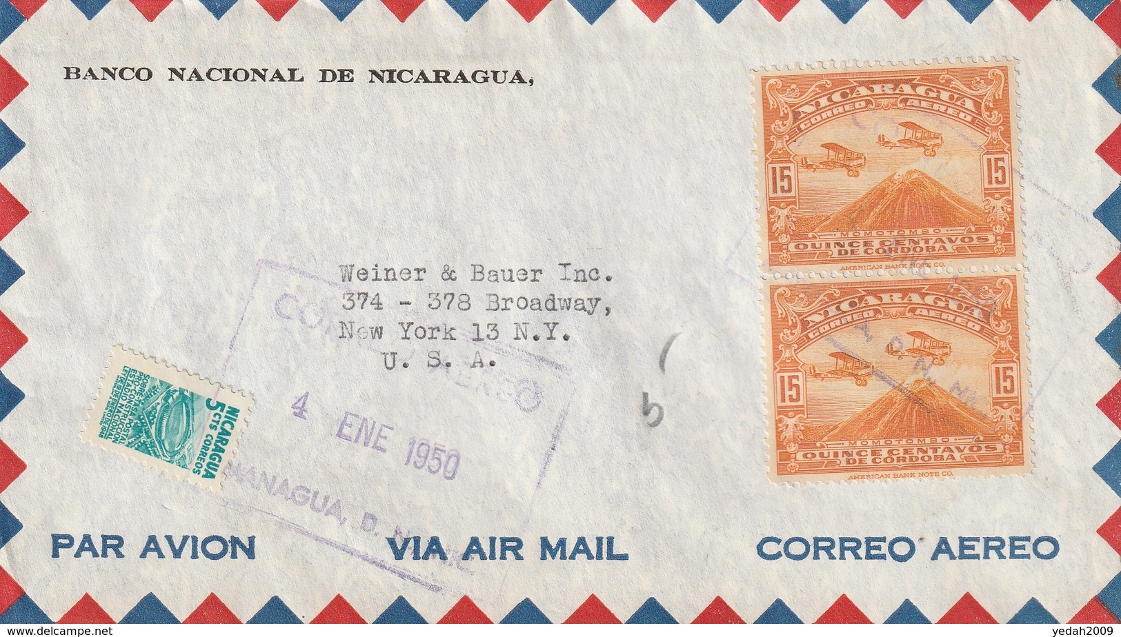 NICARAGUA AIRMAIL COVER - Nicaragua
