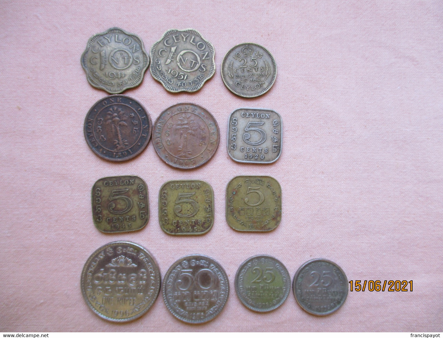 Ceylon / Sri Lanka: 13 Coins 1891 - 1996 - Sri Lanka (Ceylon)