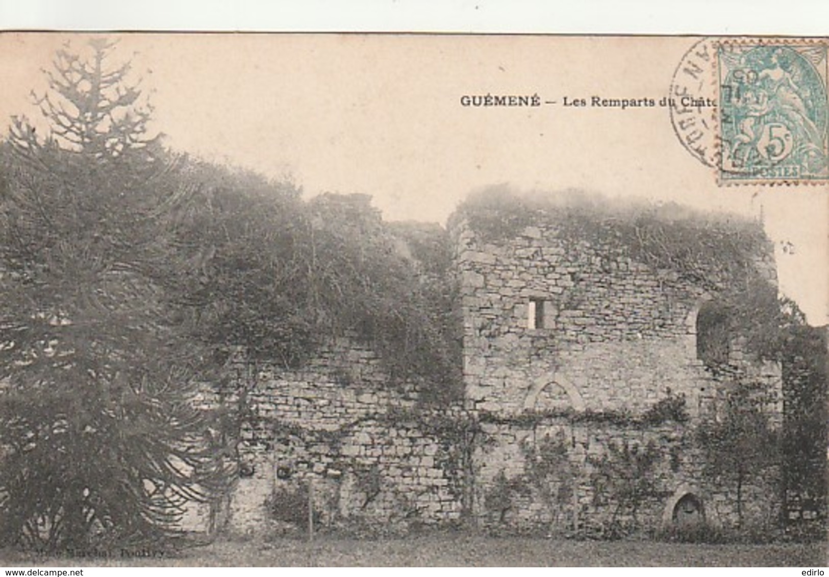 ***  56  ***   GUEMENE  Les Remparts Du Château  Bien Timbrée TTBE - Guemene Sur Scorff