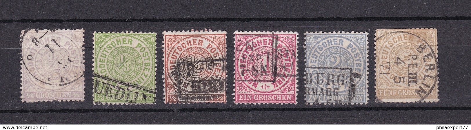 Norddeutscher Postbezirk - 1869 -  Michel Nr. 13/18 - Gest. - 40 Euro - Sonstige & Ohne Zuordnung