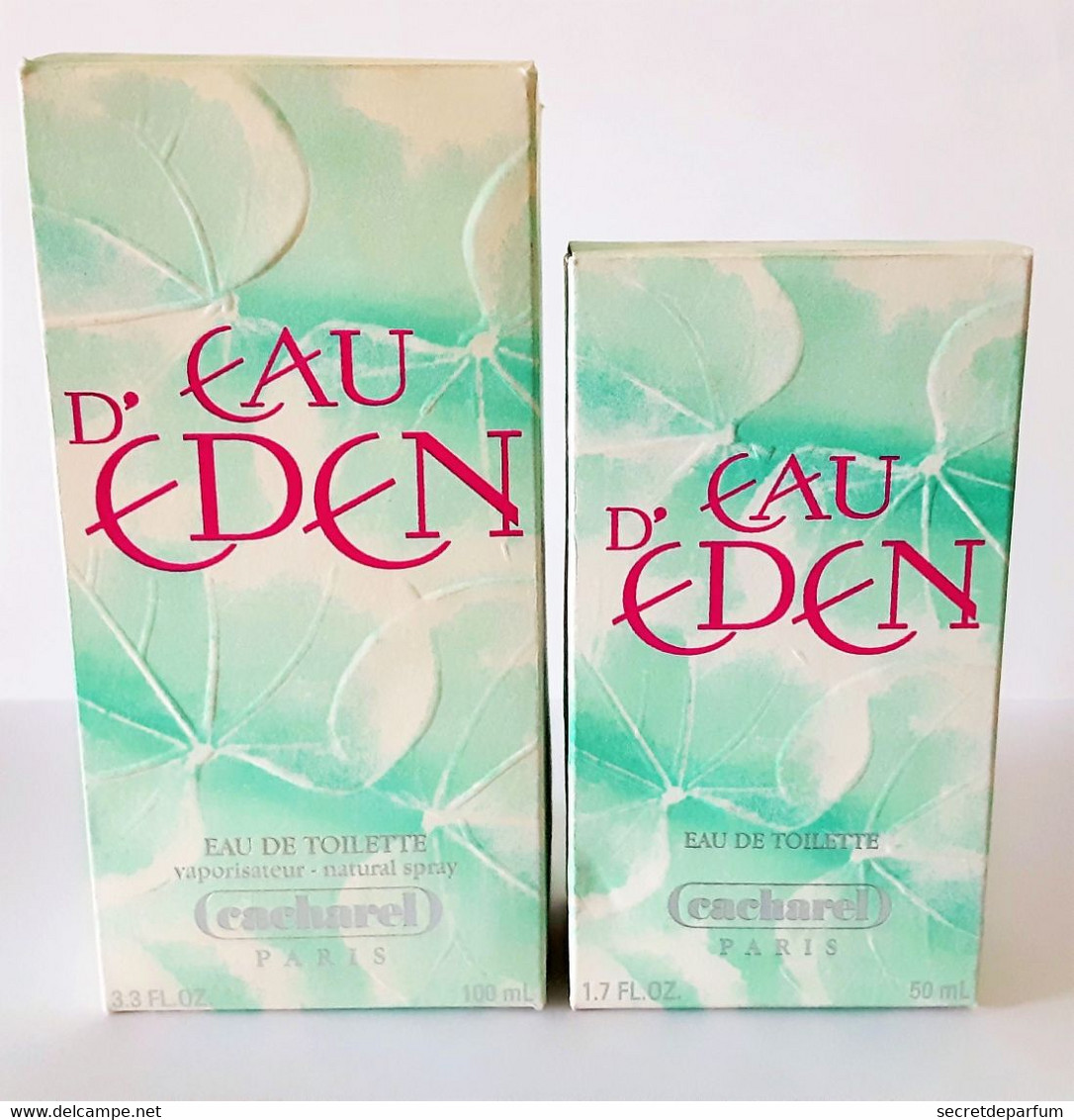 2 Boites Vides Flacon  EAU D' EDEN  EDT   De CACHAREL  50 Ml Et 100 Ml - Miniatures Femmes (avec Boite)