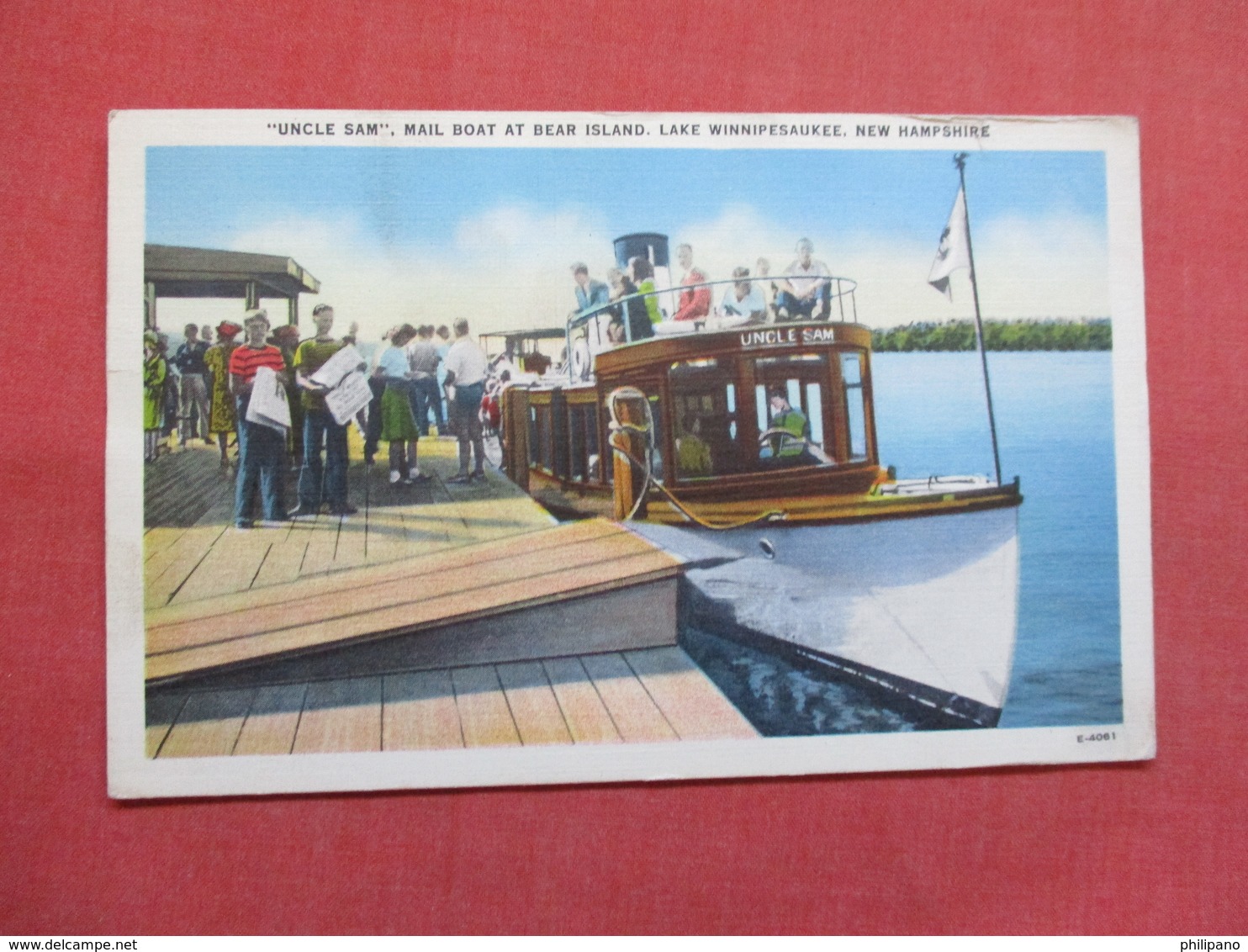 Uncle Sam Mail Boat At Bear Island   Lake Winnipesaukee - New Hampshire > Ref 3498 - Other & Unclassified