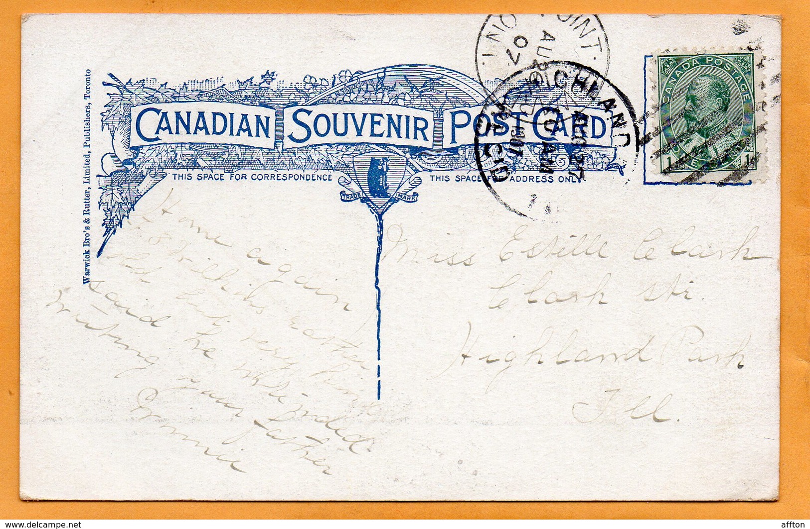 Georgian Bay Ontario Canada 1904 Postcard - Sarnia