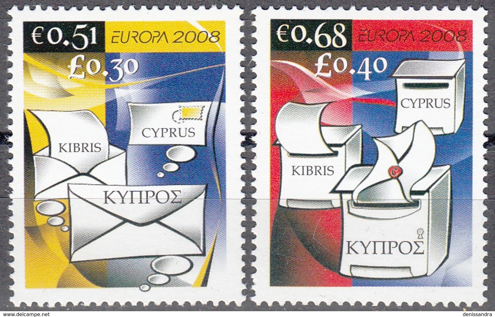 Cyprus 2008 Michel 1125A - 1126A Neuf ** Cote (2009) 3.70 € Europa CEPT L'écriture D'une Lettre - Neufs