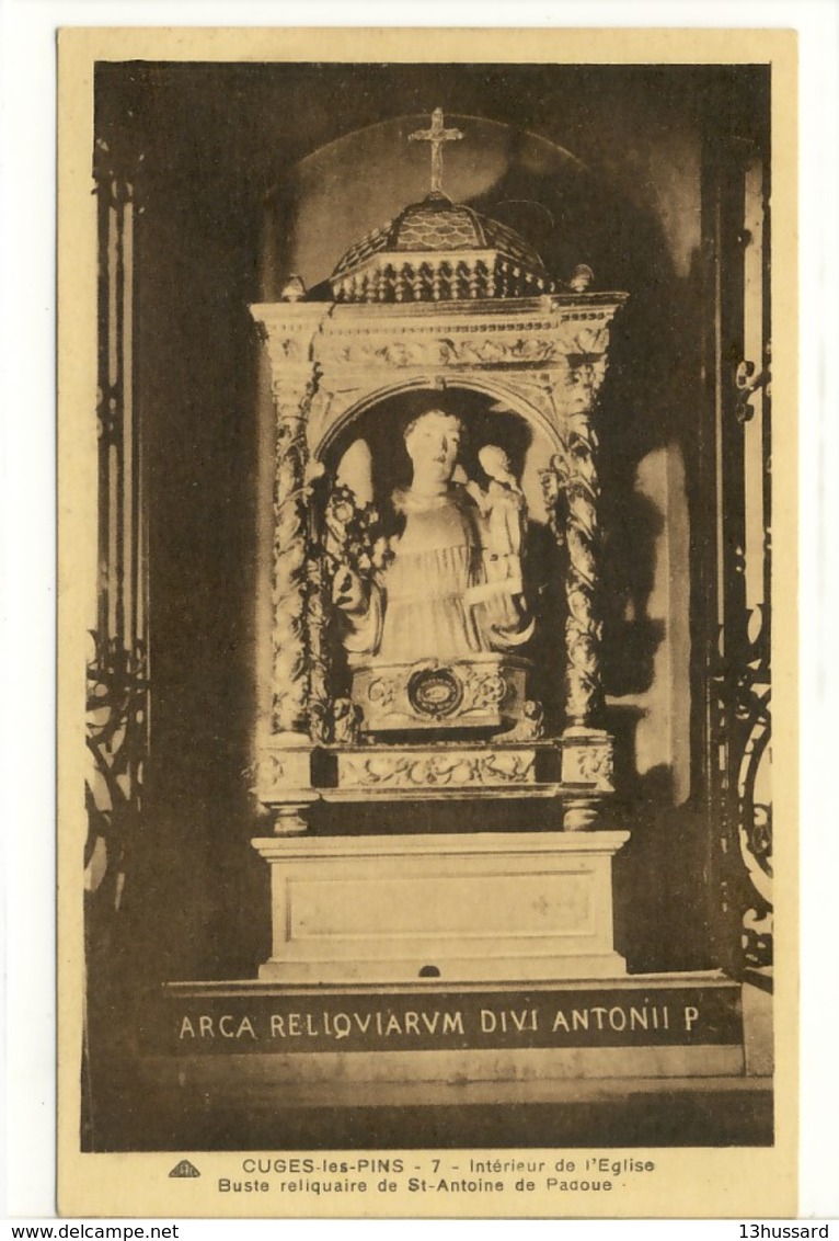Carte Postale Ancienne Cuges - Intérieur De L'Eglise. Buste Reliquaire De St Antoine De Padoue - Autres & Non Classés