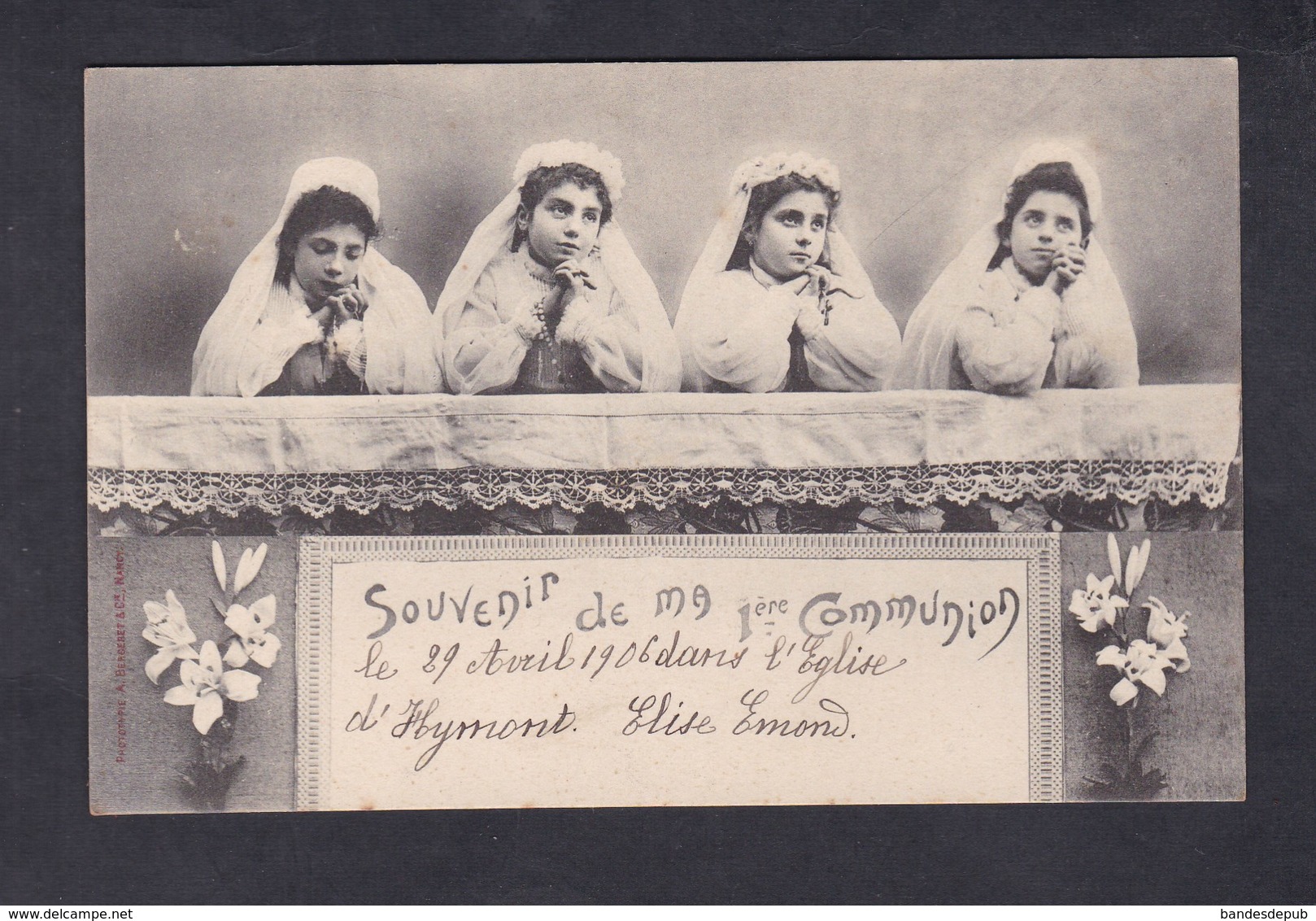 CPA Souvenir De Ma 1ère Communion En L' Eglise De Hymont Le 29 Avril 1906 Elise Emond - Autres & Non Classés