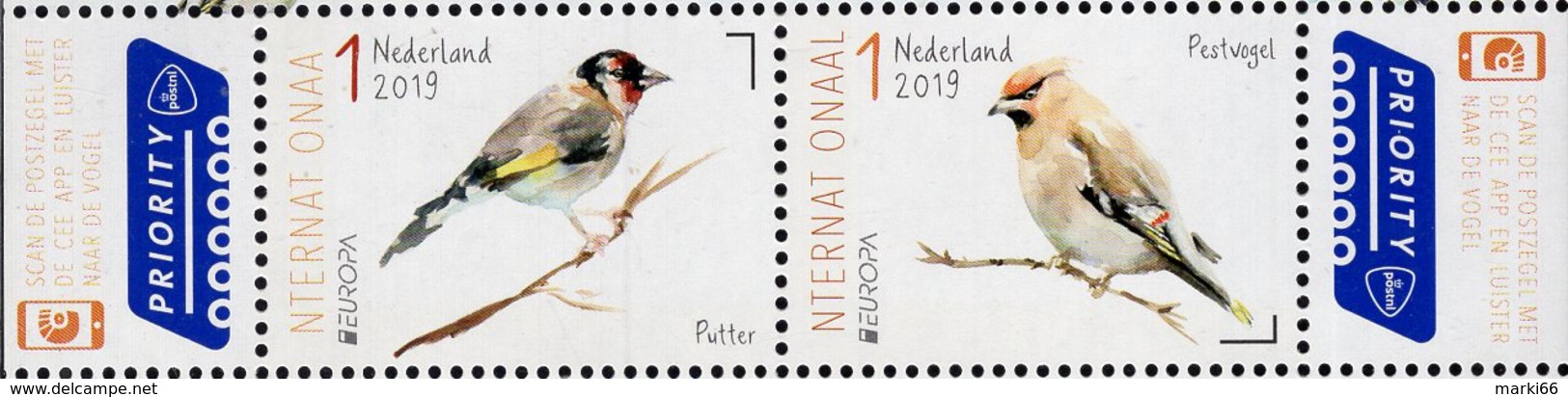 Netherlands - 2019 - Europa CEPT - National Birds - Mint Stamp Set - Nuovi