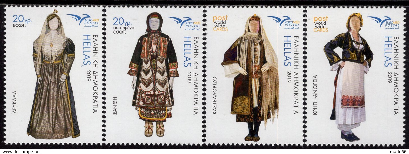 Greece - 2019 - Euromed - Costumes Of The Mediterranean - Mint Stamp Set - Unused Stamps