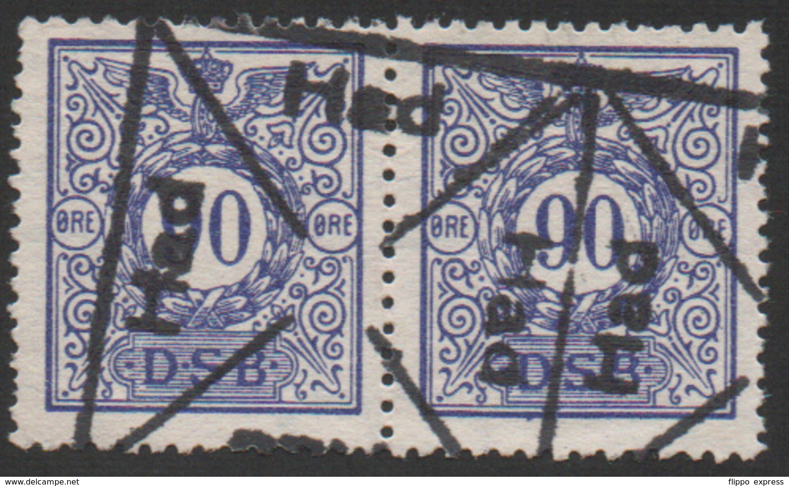 Denmark, D.S.B., Railway Stamp, Horizontal Pair, Used - Andere & Zonder Classificatie