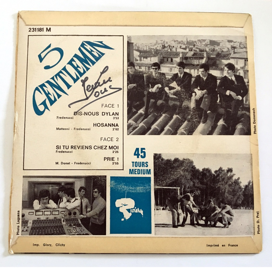 EP - 5 GENTLEMEN - Dis Nous Dylan - 1966 - France - Rock