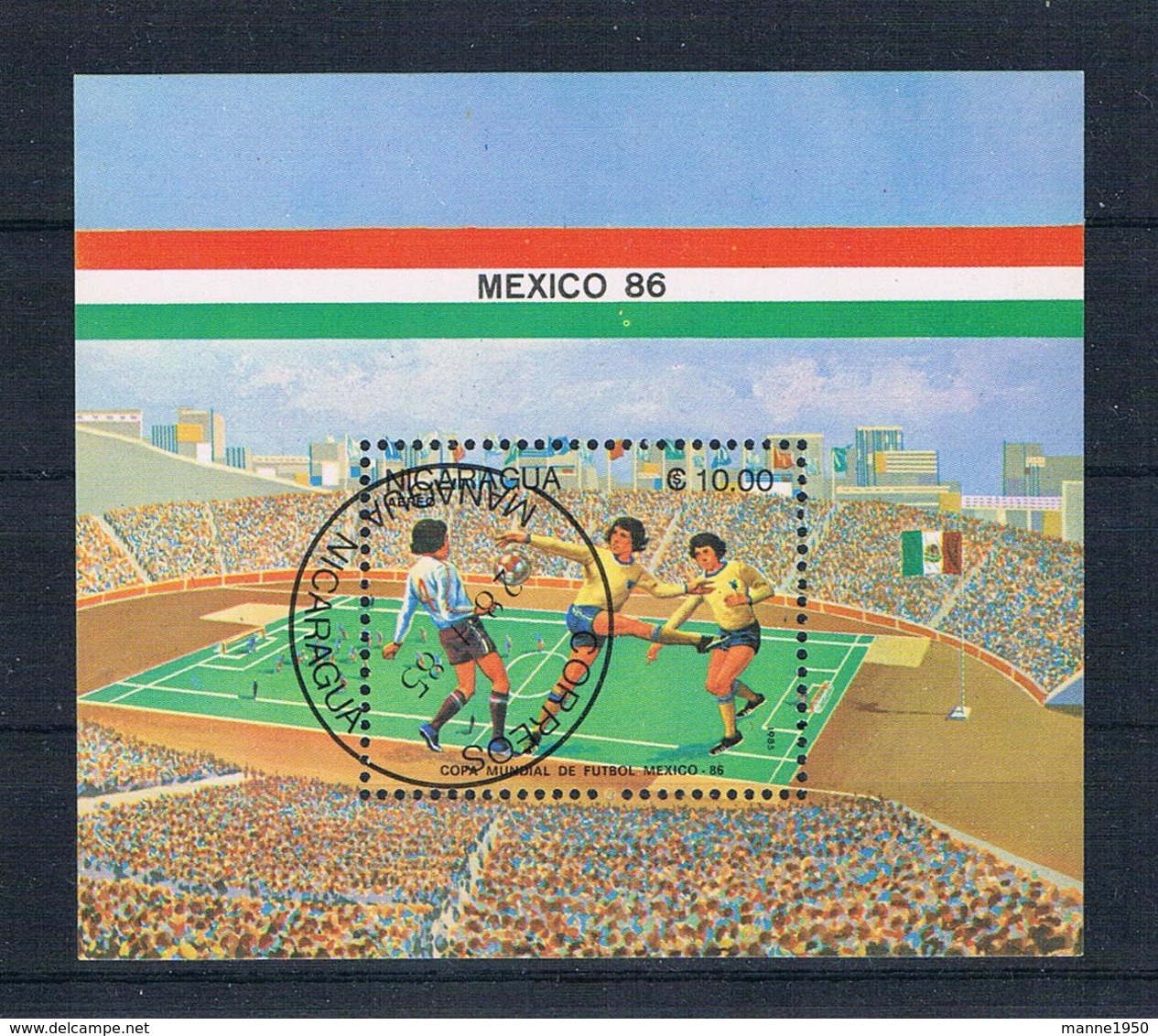 Nicaragua 1985 Fußball Block 162 Gestempelt - Nicaragua