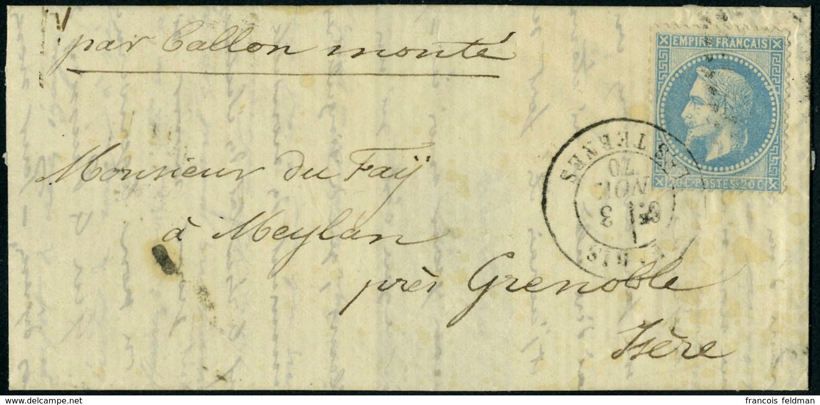 Lettre LE FERDINAND FLOCON, L.M.M. Avec Càd Paris Les Ternes 3 Nov 70 Pour Meylan Près Grenoble - Arrivée à Grenoble Le  - Altri & Non Classificati