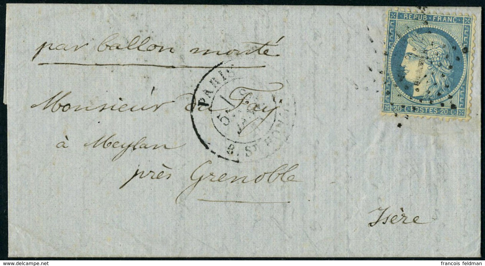 Lettre LE DUQUESNE, L.M.M. Avec Càd Paris R. St Honoré 8 Janv 71 Pour Meylan Près Grenoble - Arrivée à Grenoble Le 21 Ja - Other & Unclassified