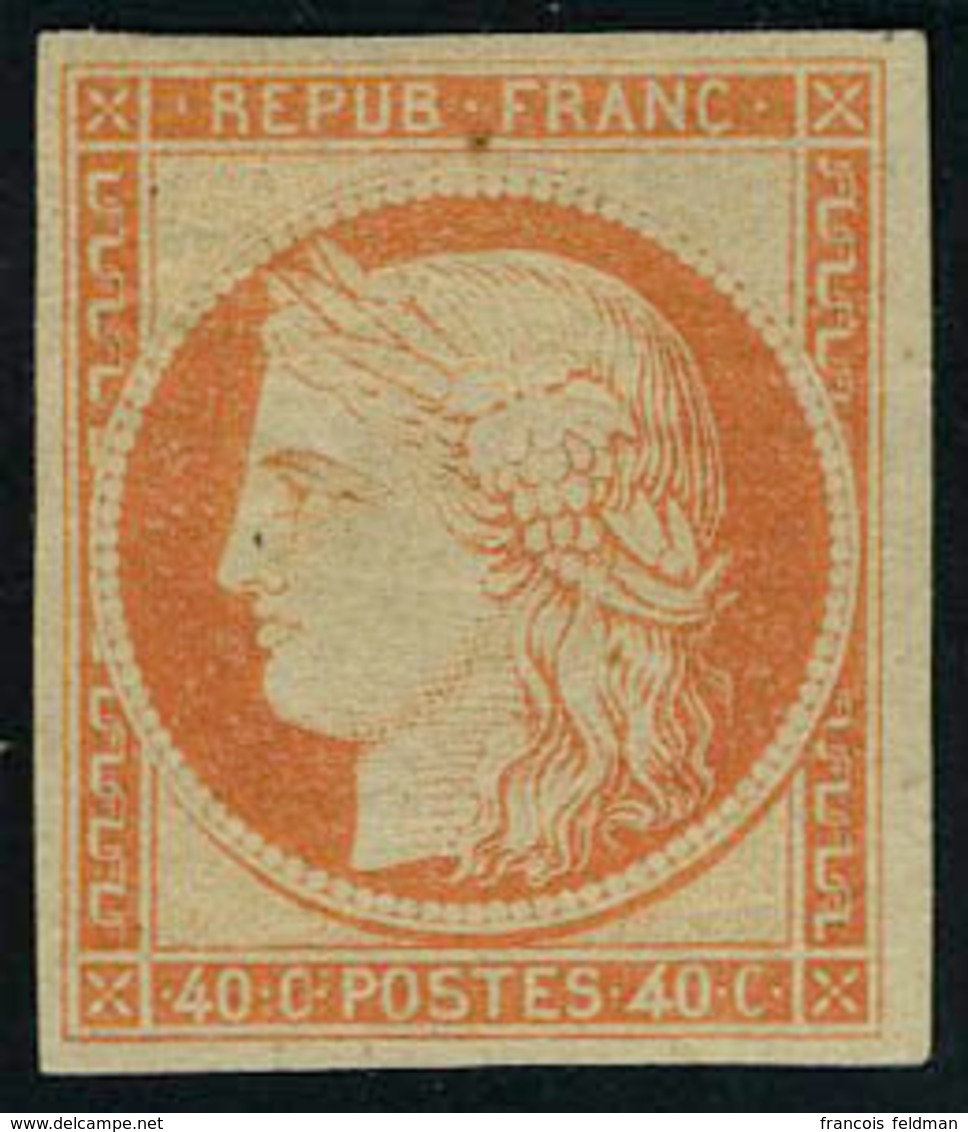 Neuf Avec Charnière N° 5A, 40c Orange Gomme Brunâtre T.B. Signé Calves - Andere & Zonder Classificatie