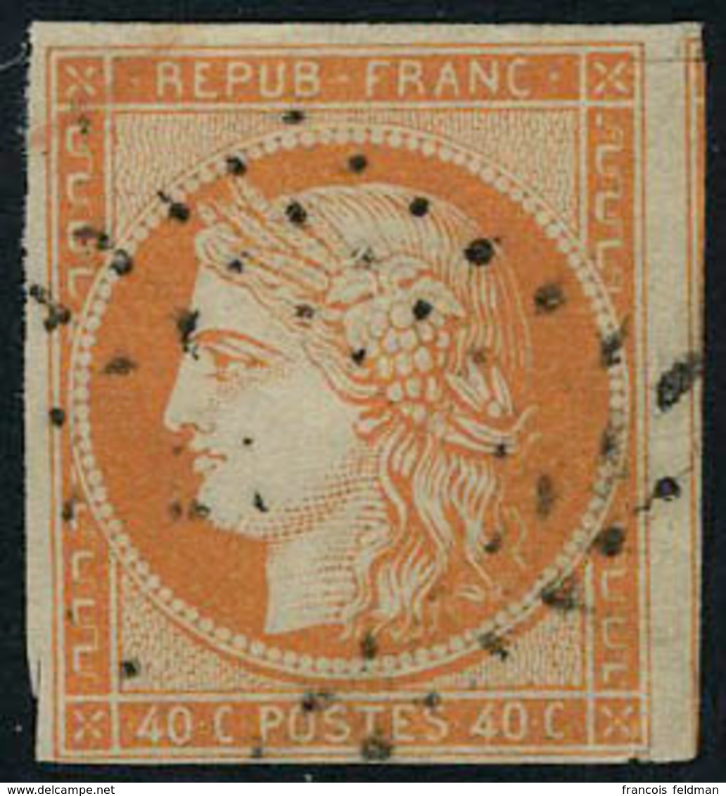 Oblitéré N° 5a, 40c Orange Vif Obl Légère, TB Signé JF Brun - Sonstige & Ohne Zuordnung