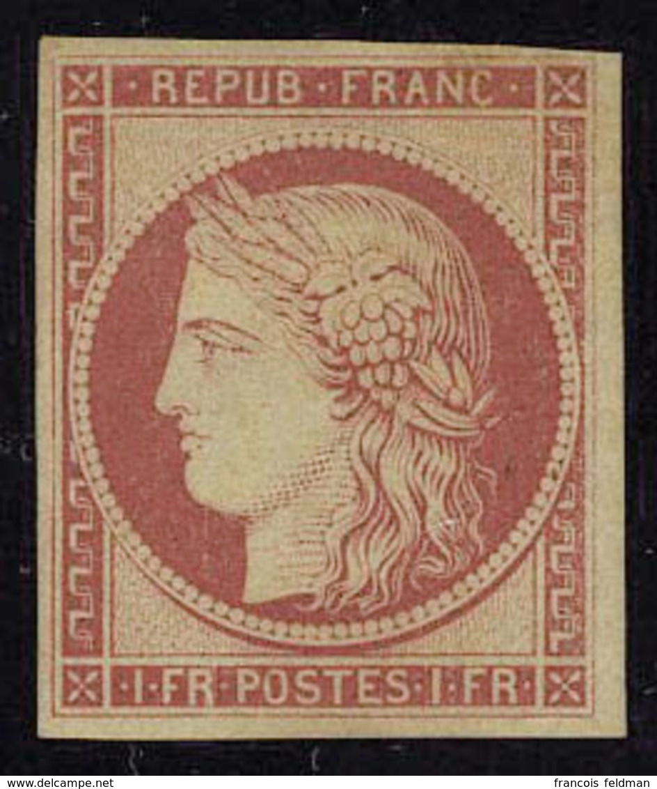 Neuf Avec Charnière N° 6f, 1f Carmin Foncé, Réimpression, T.B. - Andere & Zonder Classificatie