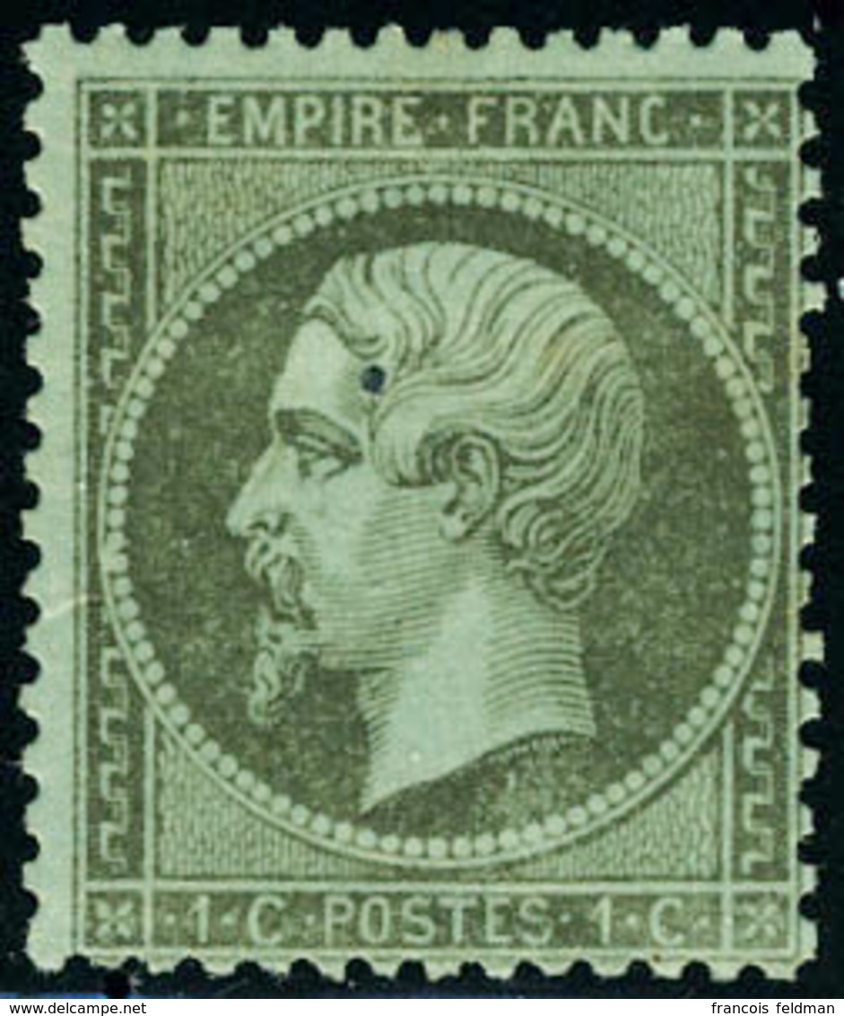 Neuf Avec Charnière N° 19, 1c Olive, Napoléon III, Dentelé, T.B. - Sonstige & Ohne Zuordnung