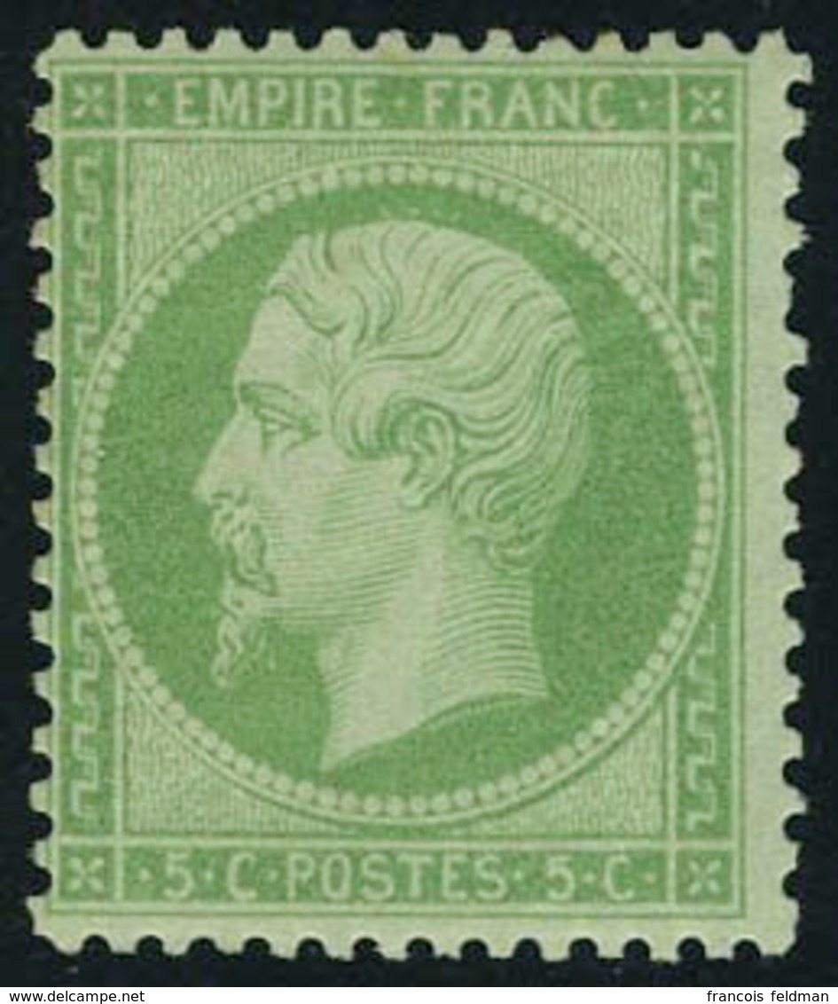 Neuf Avec Charnière N° 20, 5c Vert, T.B. Inscription Au Verso 13f 50 - Autres & Non Classés