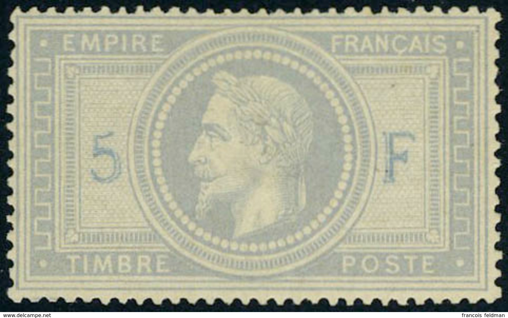 Neuf Avec Charnière N° 33A, 5F Violet-gris, Variété 5 Et F En Bleu, Cl, Superbe, Signé Brun + Calves + Certificat - Other & Unclassified