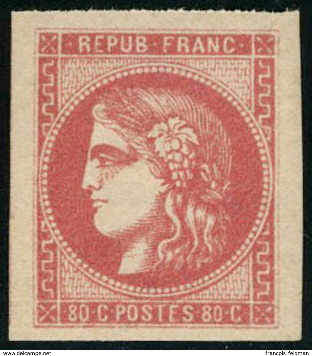 Neuf Sans Charnière N° 49, 80c Rose, Marges énormes, Superbe, Signé Brun - Other & Unclassified