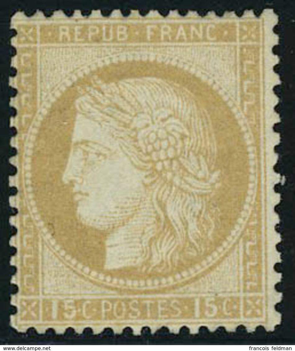 Neuf Avec Charnière N° 55, 15c Bistre, Gros Chiffres 15 T.B. Signé A Brun - Other & Unclassified